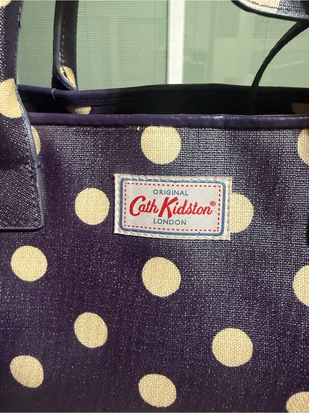Cath Kidston Navy Polka Dot Mini Tote with Wrist Pouch - Picture 2 of 6